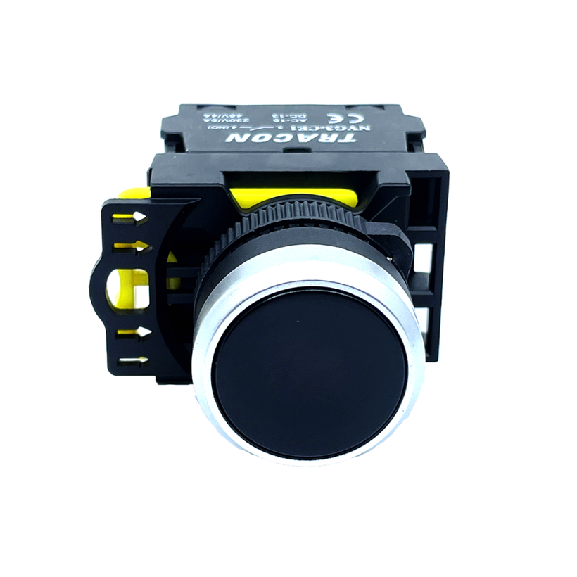 Egyszerű nyomógomb, fekete