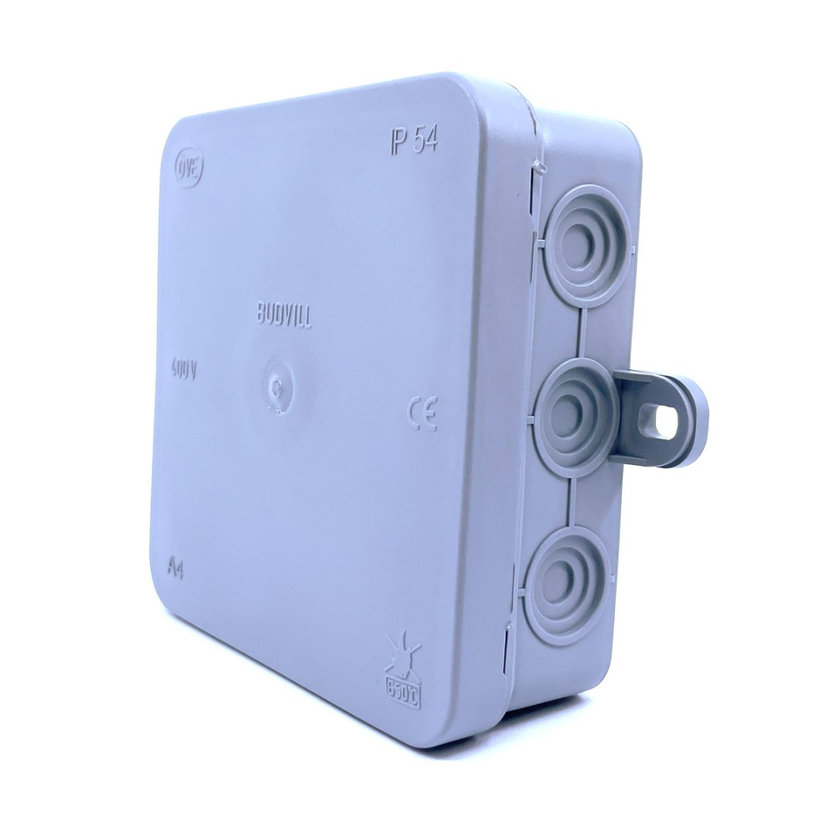 Rugalmas kötődoboz, falon kivüli, szürke 100x100x40mm