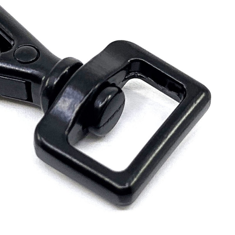 Póráz karabiner - fekete 52x16mm