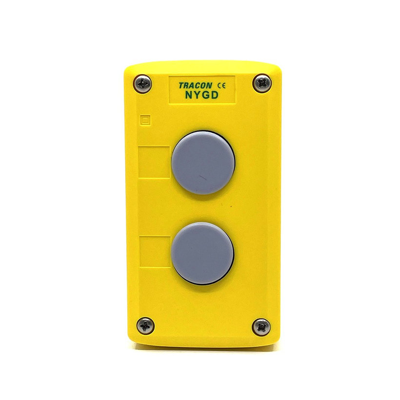 Összeállított tokozat nyomógombokhoz, sárga, 2-es