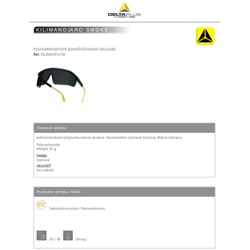KILIMANDJARO SMOKE munkaszemüveg
