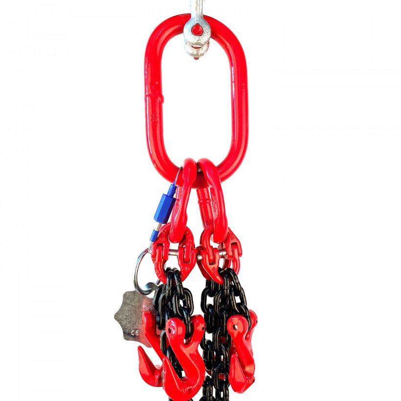 Láncos felfüggesztés szem-4 kampó 80 o. rövidítővel (0,5 m, 2360/1700 kg, 6 mm)