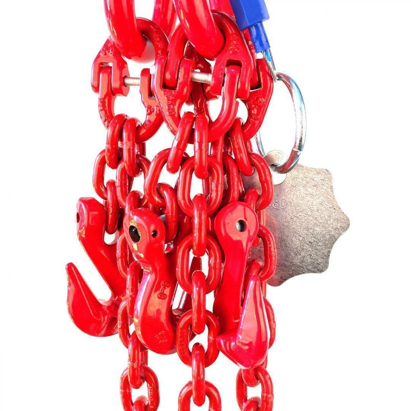 Láncos felfüggesztés szem-3 kampó 80 o. rövidítővel (5 m, 2360/1700 kg, 6 mm)