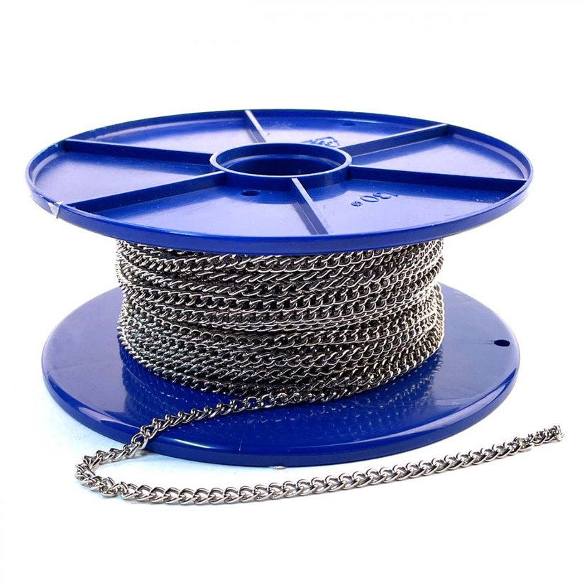 Lánc dekoratív csavart nikkelezett 3mm