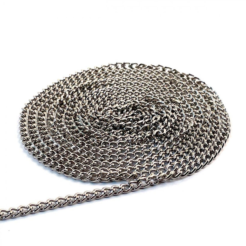 Lánc dekoratív csavart nikkelezett 1,2mm