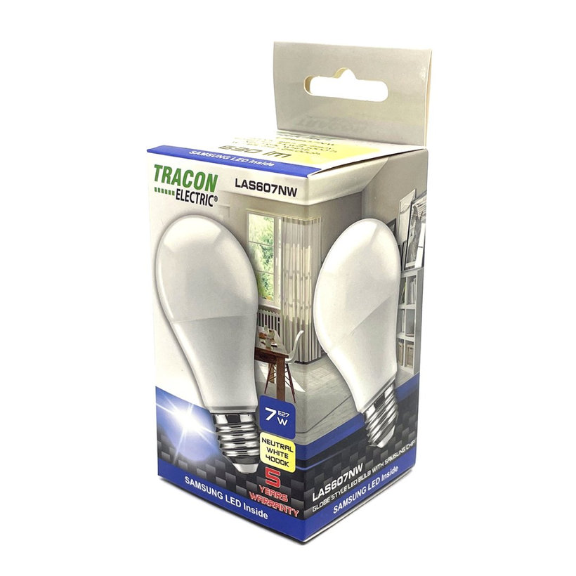 LED izzó gömb E27 7W - semleges - chippel