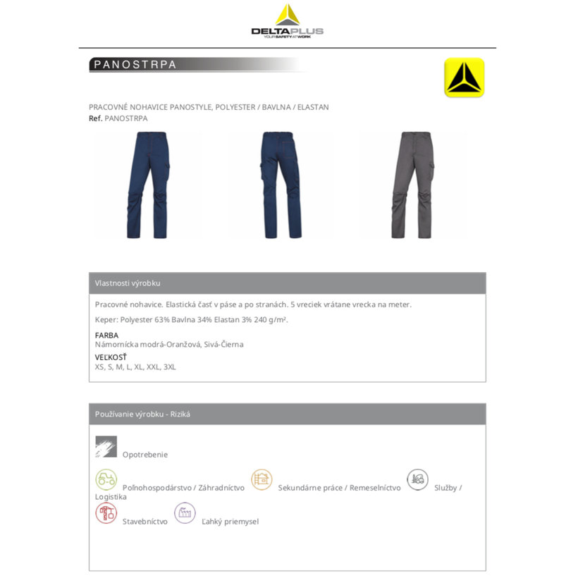 PANOSTRPA munkanadrág szürke M