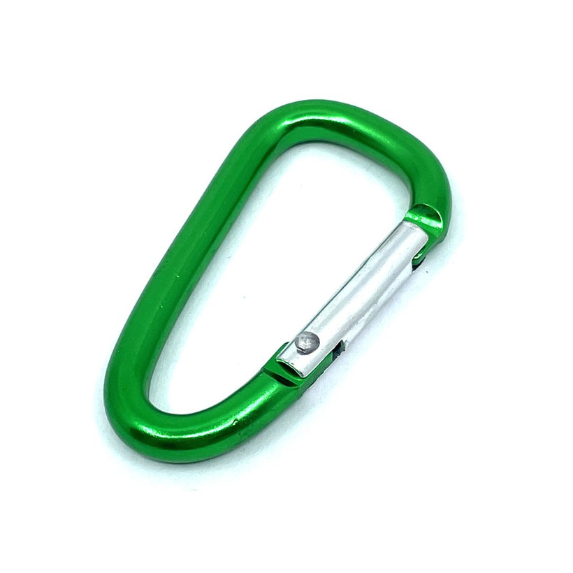 Karabiner alumínium D-alakú - zöld 5mm