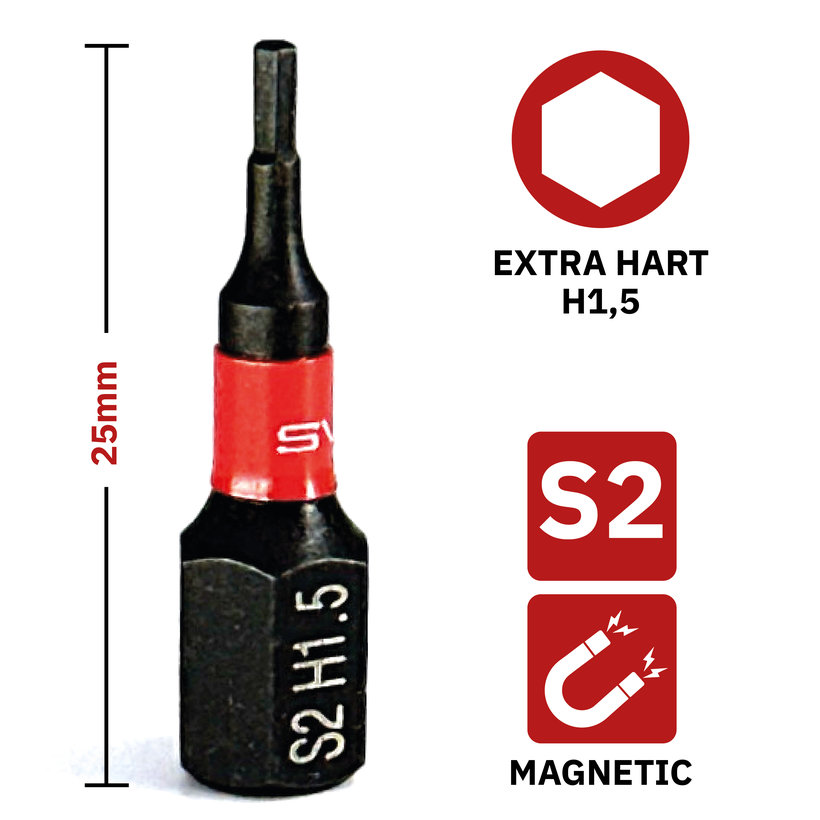 Bit mágneses H1,5x25 mm