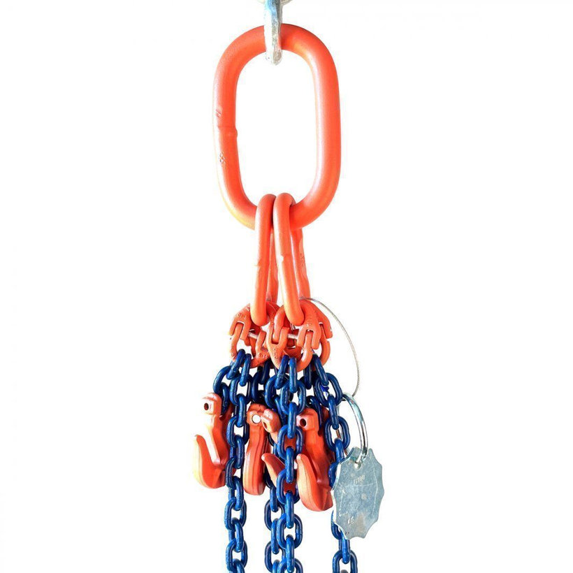 Láncos felfüggesztés szem-4 kampó 100 o. rövidítővel (7 m, 3000/2120 kg, 6 mm)
