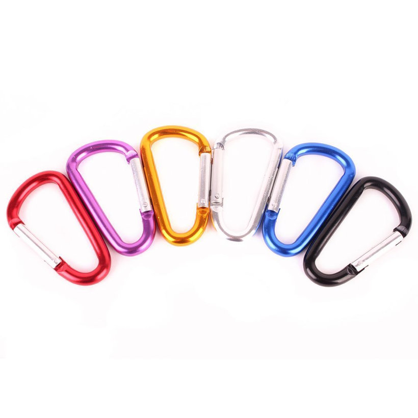 Karabiner alumínium D-alakú - piros 5mm