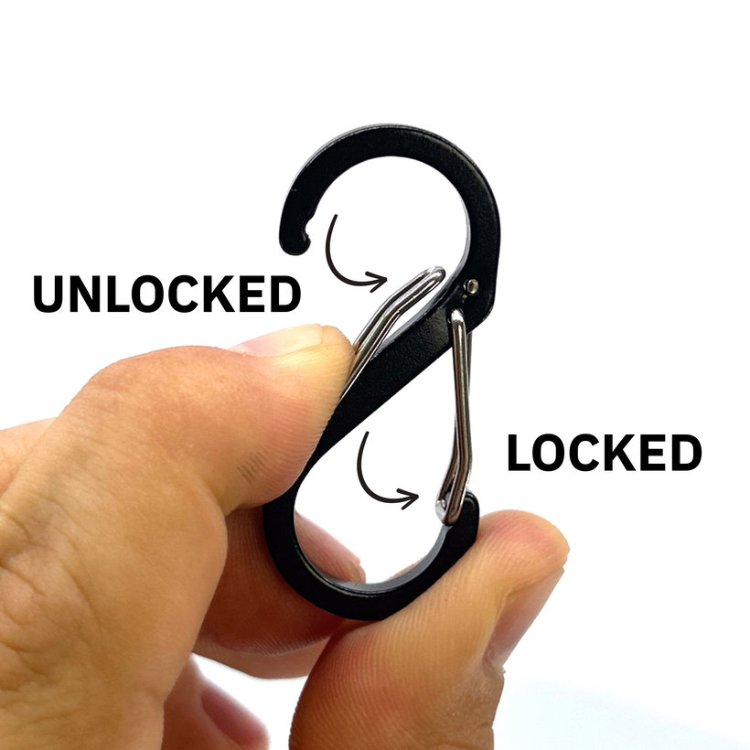 Dekoratív karabiner S-kampó alakú 50 mm - fekete