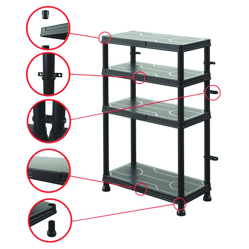 Műanyag polc 60×30x92,6cm – 4 polccal