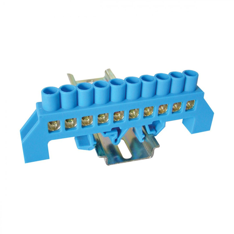 Szigetelt földelősín N, kék 10P