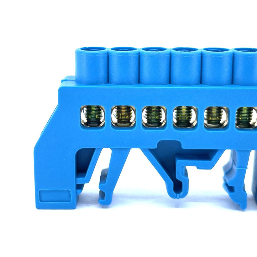 Szigetelt földelősín N, kék 6P