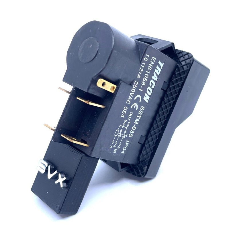 Relés biztonsági kapcsoló, bepattintható, fekete kerettel