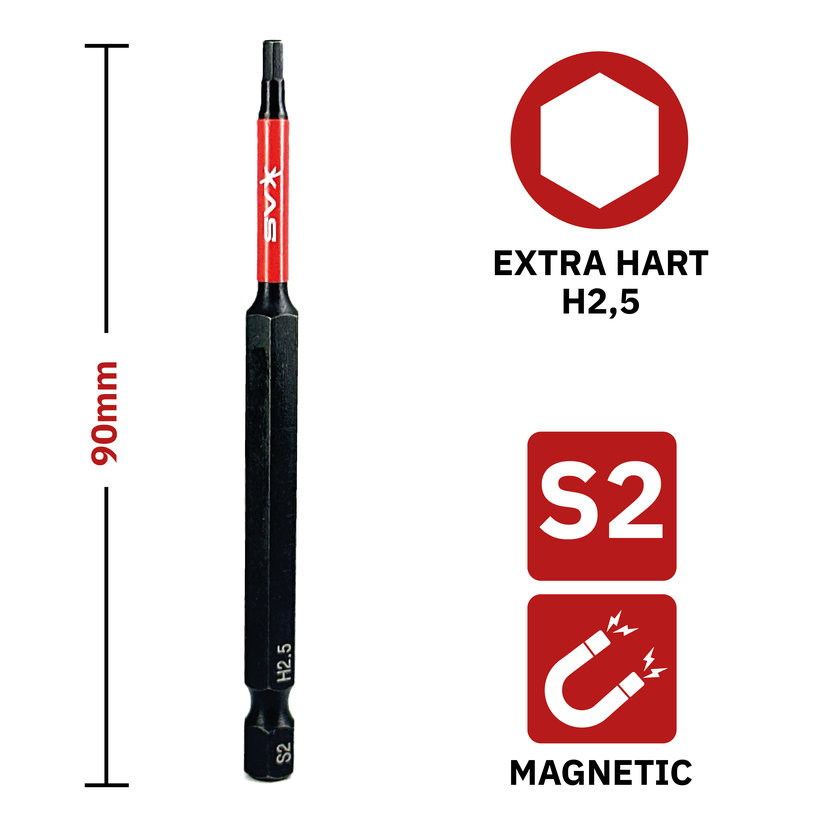 Bit mágneses H2,5x90 mm