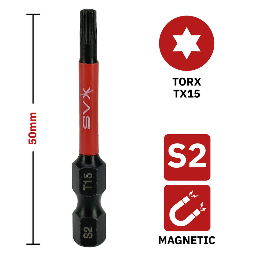 Bit mágneses TX15x50 mm