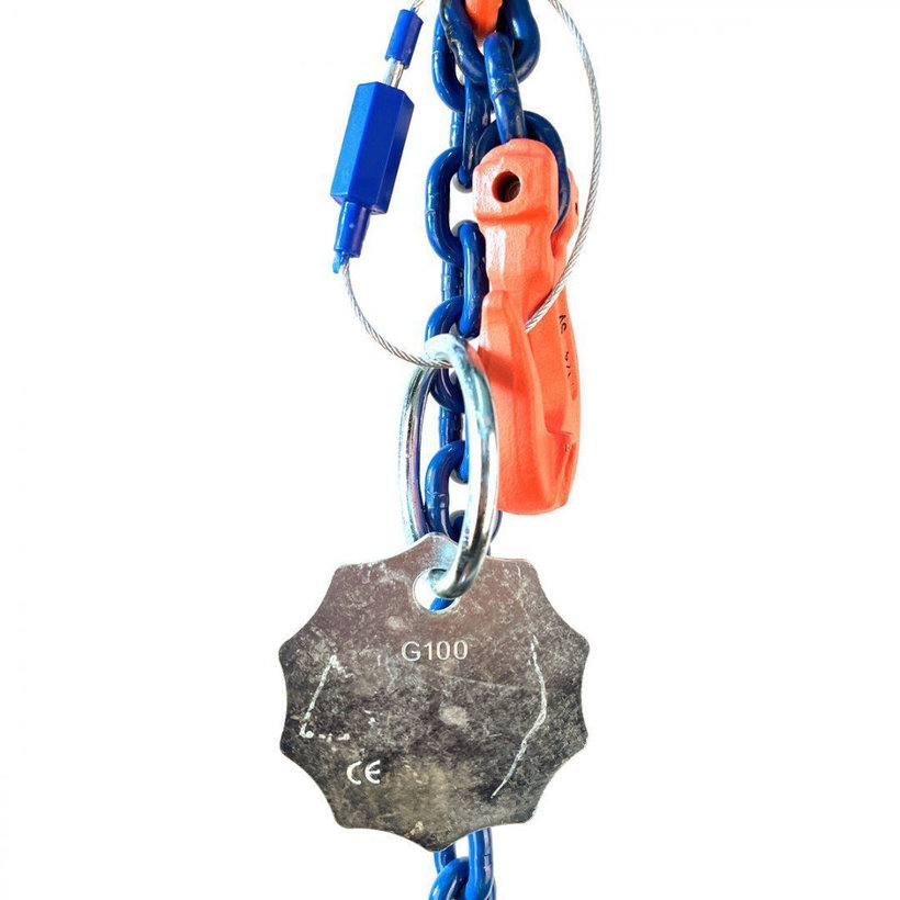Láncos felfüggesztés szem-kampó 100 o. rövidítővel (4 m, 1400 kg, 6 mm)