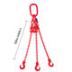Láncos felfüggesztés szem-3 kampó 80 o. rövidítővel (1 m, 2360/1700 kg, 6 mm)
