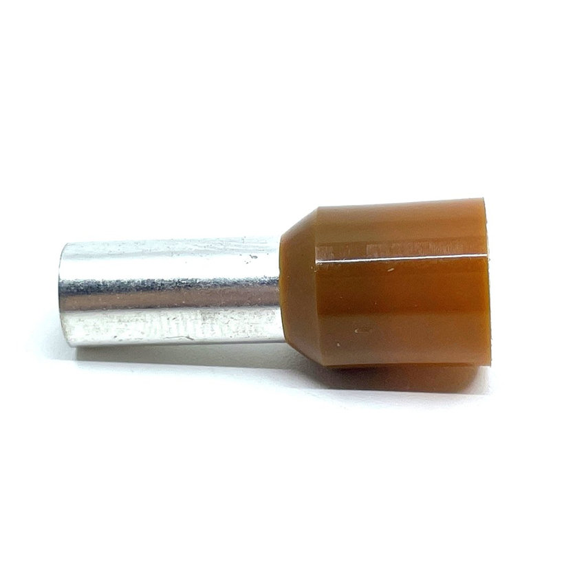 Szigetelt érvéghüvely, ónozott elektr.réz, barna 25mm²