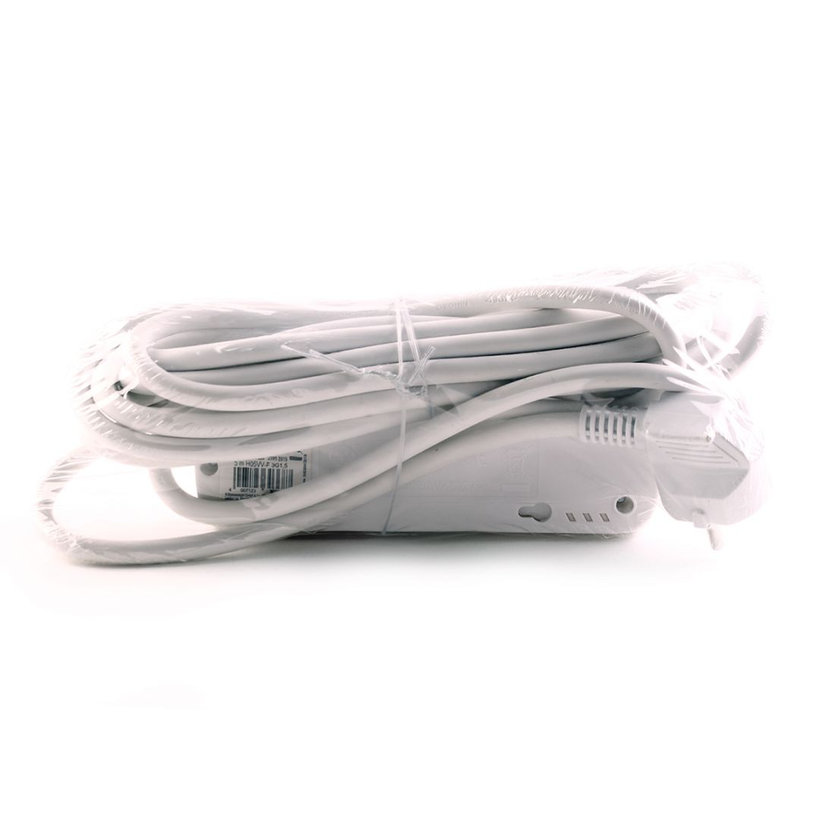 Hosszabbítókábel 16A fehér 3 aljzat 5m 3G1,5