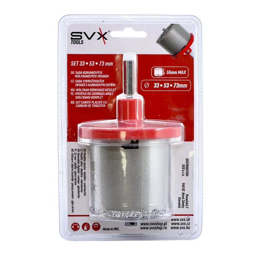 Koronafúró volfrám 33-53-73mm