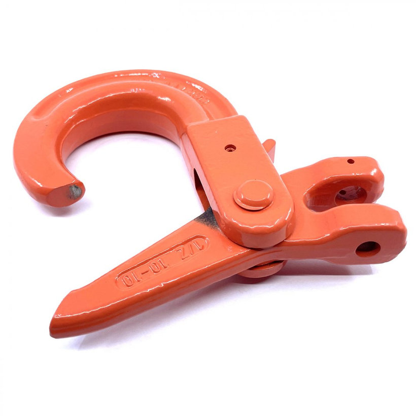 Önzáró kampó láncra, villával 100 o. narancssárga 8mm
