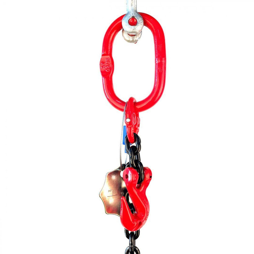 Láncos felfüggesztés szem-kampó 80 o. rövidítővel (2 m, 1120 kg, 6 mm)