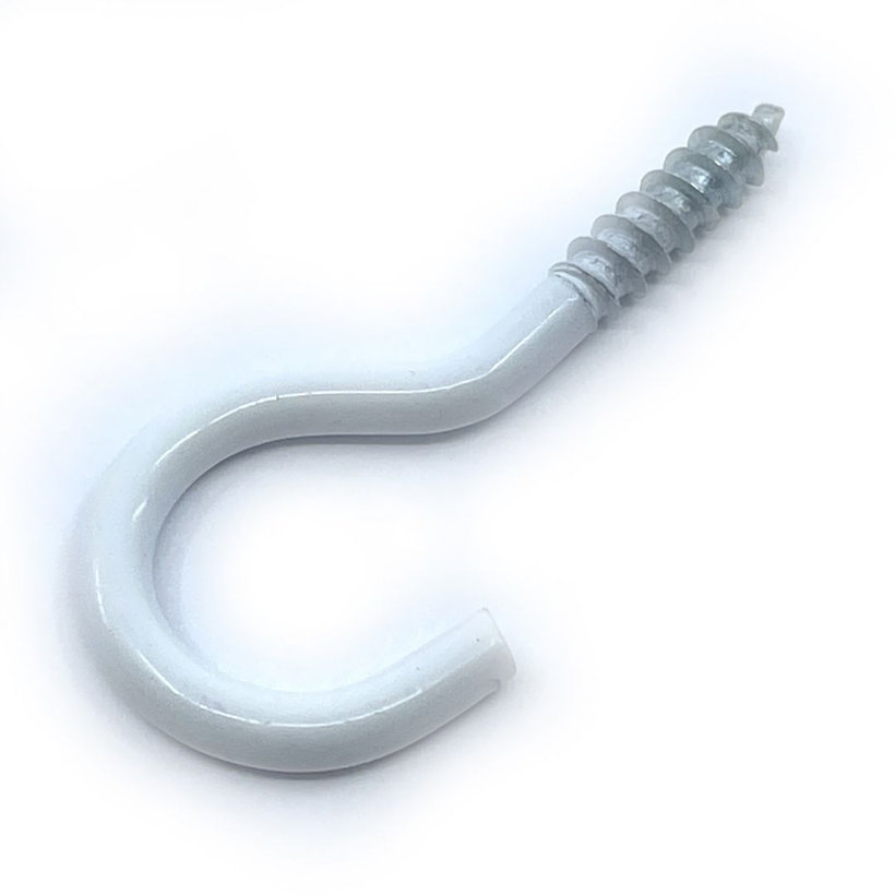 Csavaros kampó-fehér lakk 60mm