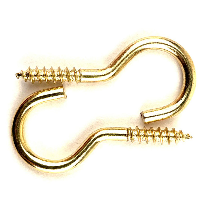 Csavaros kampó sárgaréz 20mm