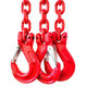 Láncos felfüggesztés szem-3 kampó 80 o. rövidítővel (2,5 m, 2360/1700 kg, 6 mm)