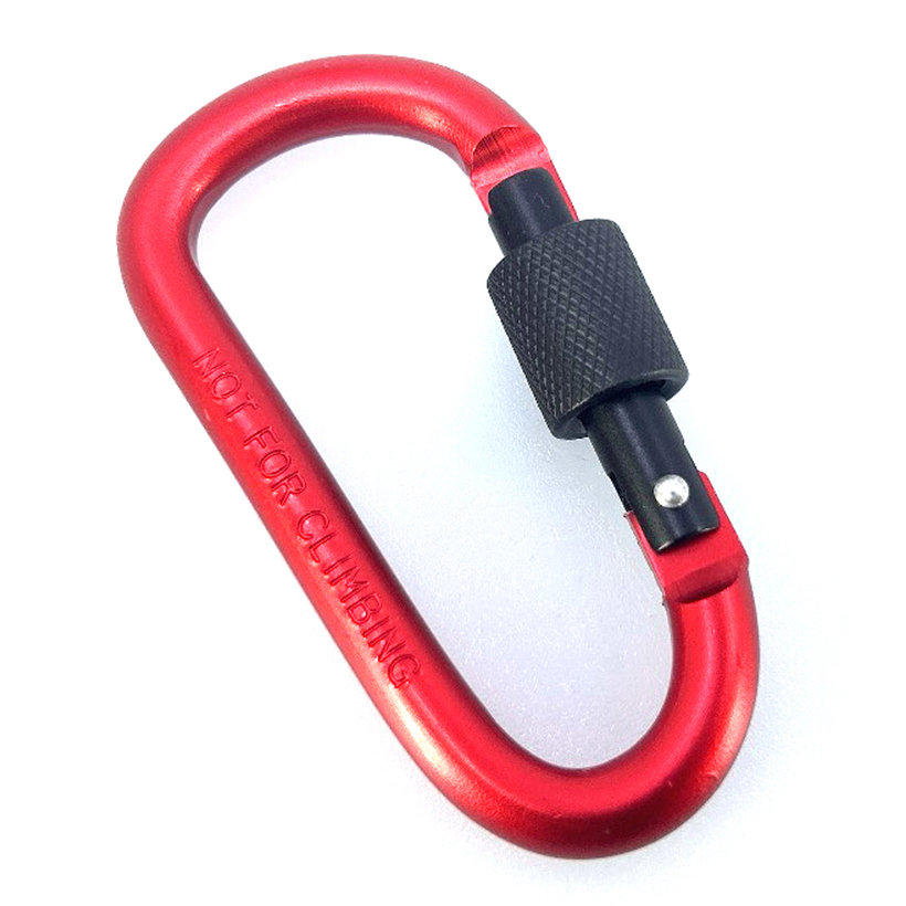 Alumínium karabiner biztosítékkal - piros