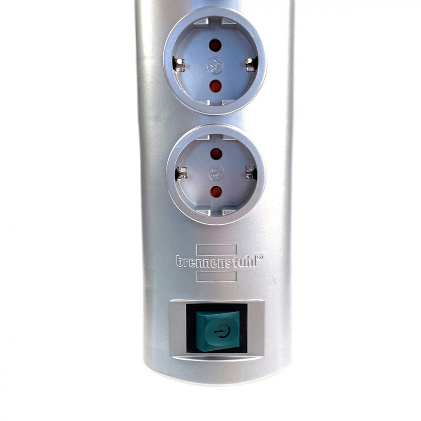 PRIMERA hosszabbítókábel 8 aljzatos 16A ezüst SCHUKO 2m