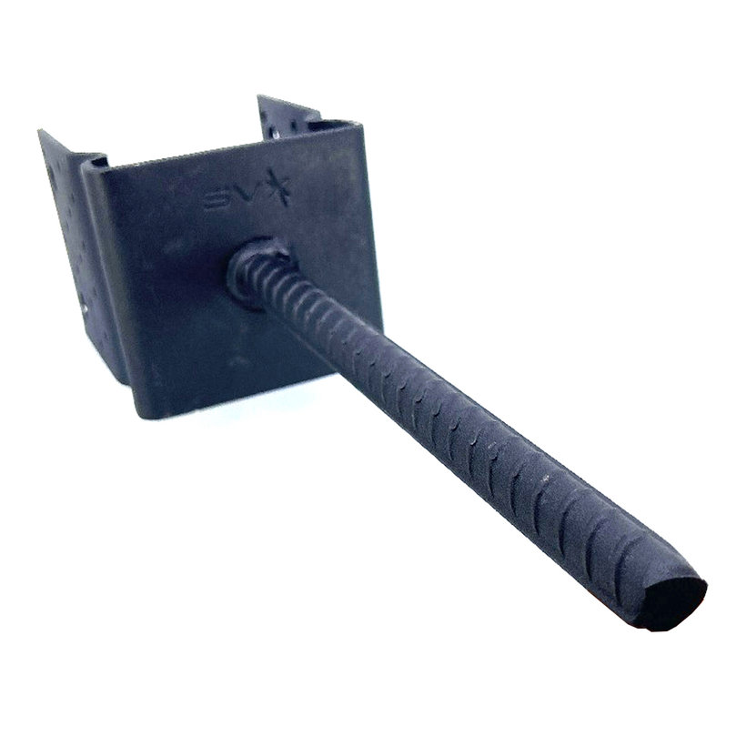 Oszlop talp formázással széles fejjel 141x120mm fekete