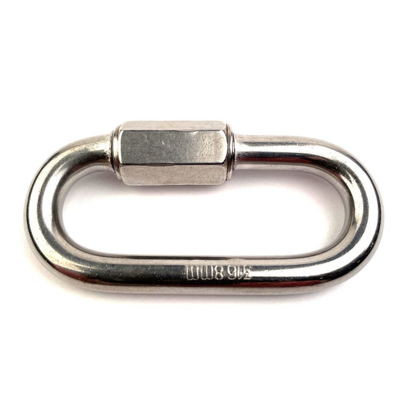 Rozsdamentes acél karabiner A4 -es anyával 7 mm