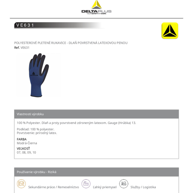 Munkakesztyű VE631 07