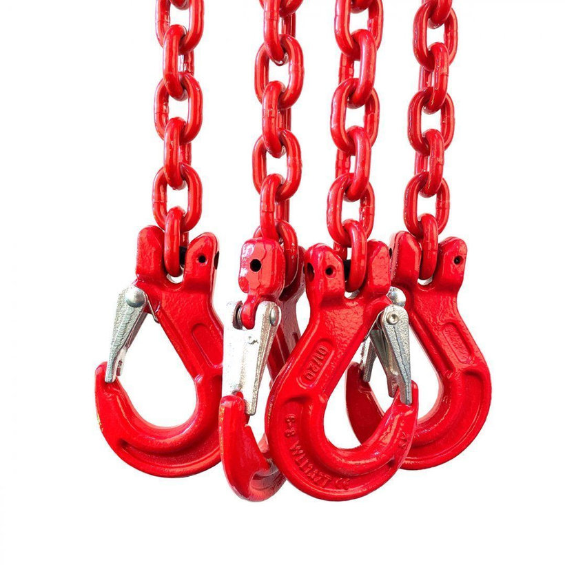 Láncos felfüggesztés szem-4 kampó 80 o. rövidítővel (1,5 m, 4250/3000 kg, 8 mm)