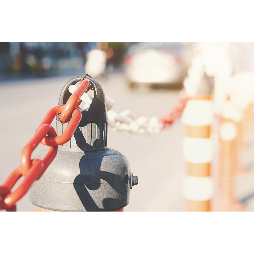 Műanyag lánc piros/fehér 6mm