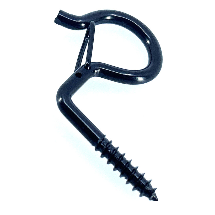 Dekoratív szem csavarral, cserép rögzítéséhez - fekete