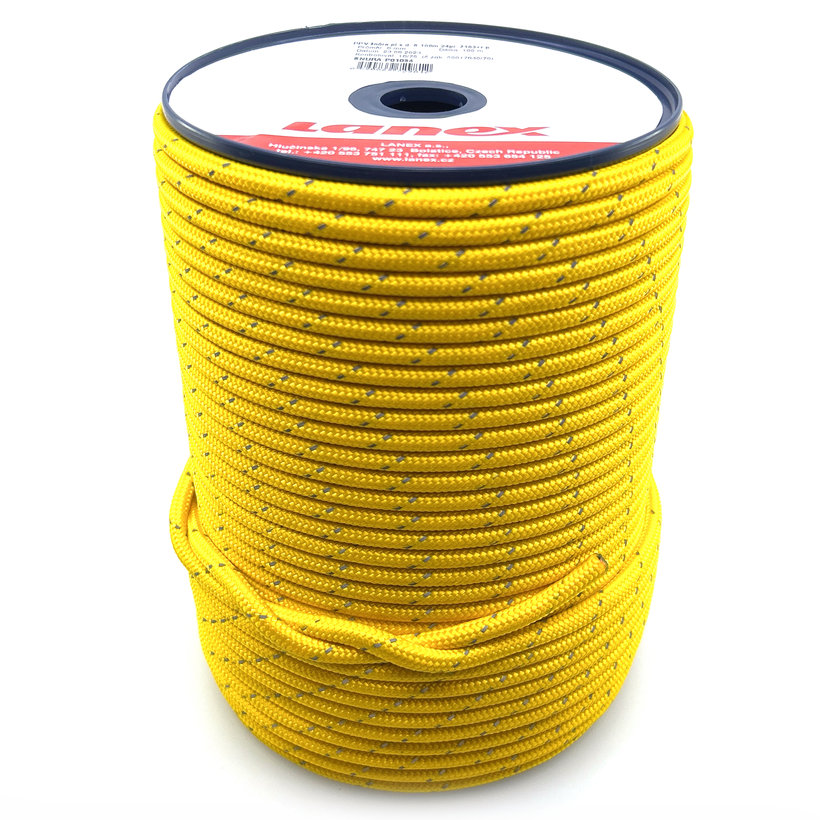 PPV polipropilén zsinór fonott, maggal 6-100m 16pr. fényvisszaverő elemekkel