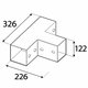Négyzet alakú gerenda csatlakozó GPT 120 fekete 122x326x266 mm