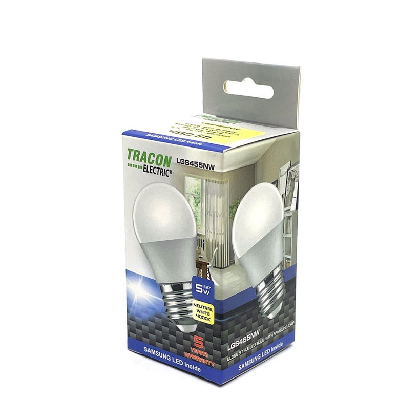 LED izzó gömb E27 5W - semleges - chippel