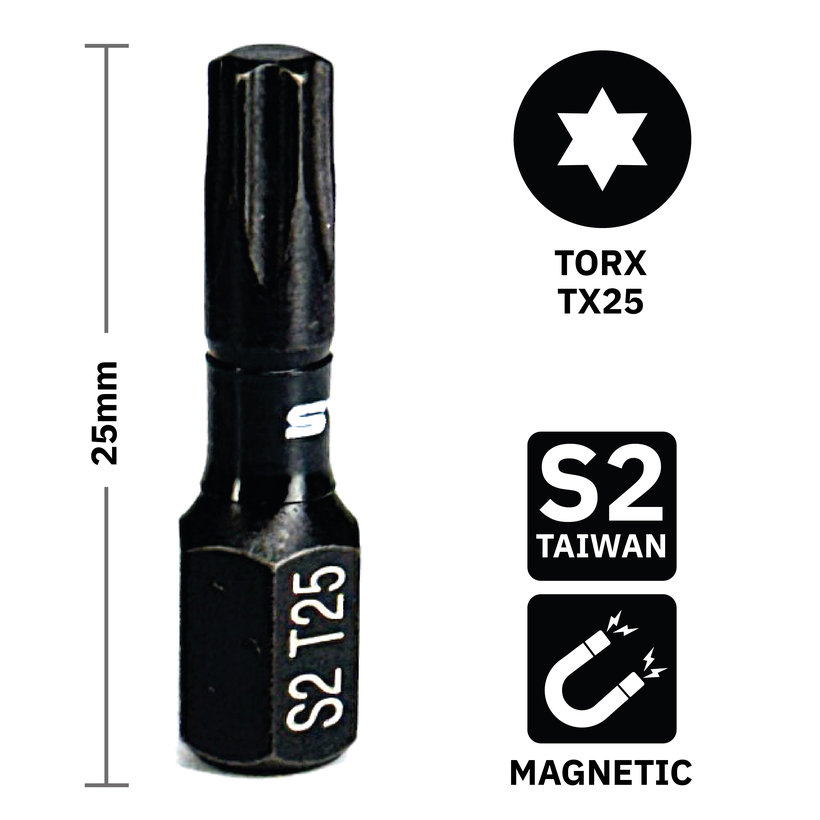 Bit mágneses TX25x25 mm