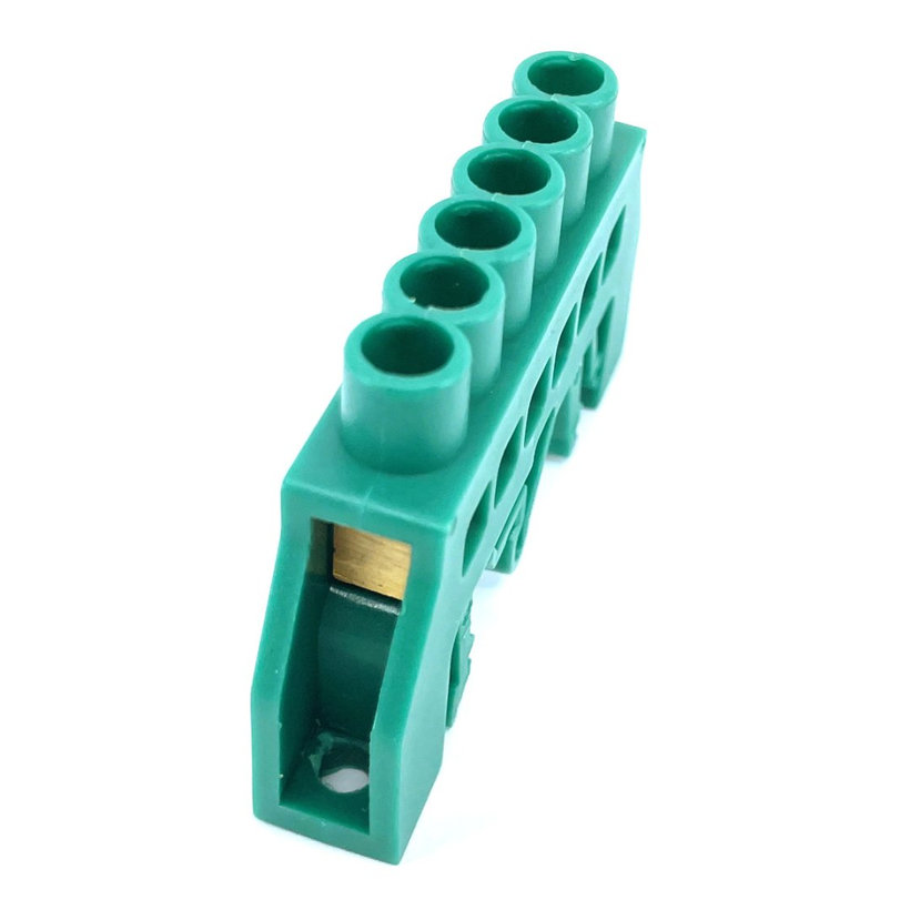 Szigetelt földelősín PE, zöld 6P