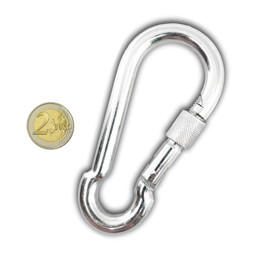 Karabiner rögzítőanyával horganyzott 10mm