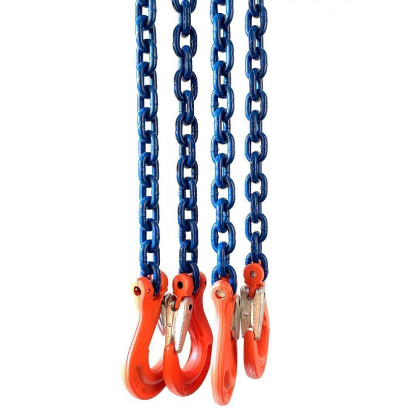 Láncos felfüggesztés szem-4 kampó 100 o. rövidítővel (8 m, 3000/2120 kg, 6 mm)