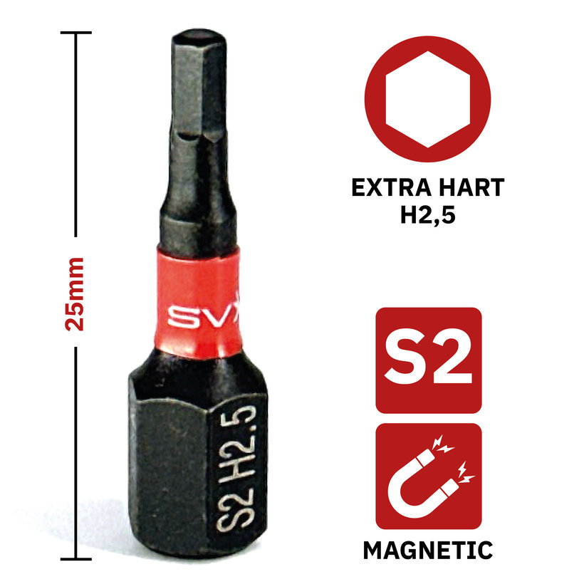 Bit mágneses H2,5x25 mm