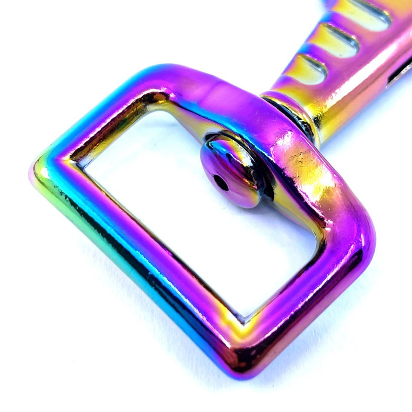 Forgó karabiner felülnyomással, szivárványos 80x25mm