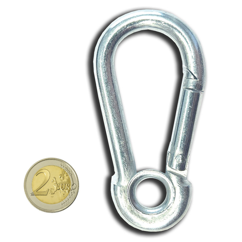 Karabiner gyűrűvel zn 8mm
